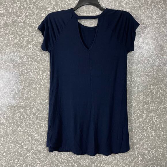 Bobeau Navy Blue Raglan Short Sleeve Tunic Length Top - Size Petite Small (PS) - Picture 6 of 6